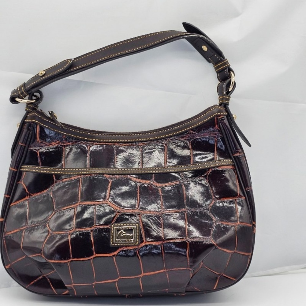 Dooney & Bourke Bag  Croco Embossed Leather  Handbag Purse J26917468 - Picture 2 of 16